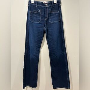NWOT We The Free, Free People Cotton Jeans Sz 26 Blue Button fly High Rise Jeans